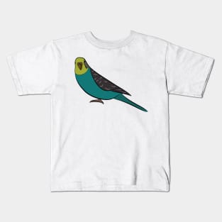 Curious Blue Parakeet Kids T-Shirt